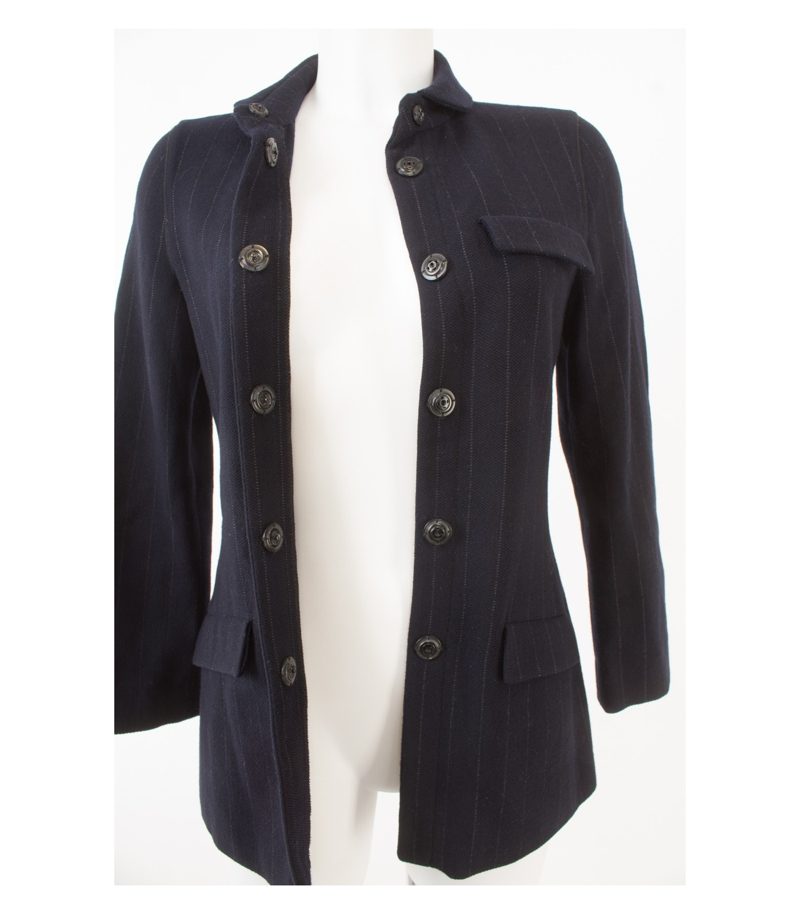 GIORGIO ARMANI Damen Hosenanzug Blazer Hose Borgo 21 Gr. XS Blau Wolle Elasthan – Foto 7