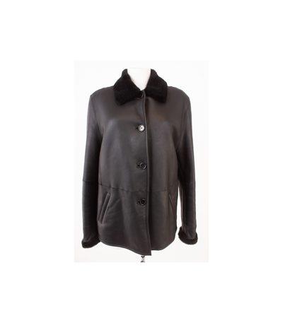 FOR EVER Leather for You Damen Jacke Lammfelljacke Winterjacke Gr. DE 42 Schwarz