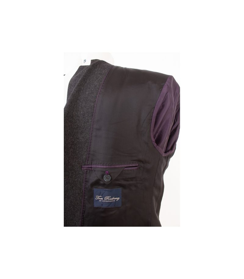 Tom Rusborg Herren Sakko Anthrazitgrau Gr. 26,5 Reines Kaschmir Cashmere – Foto 6