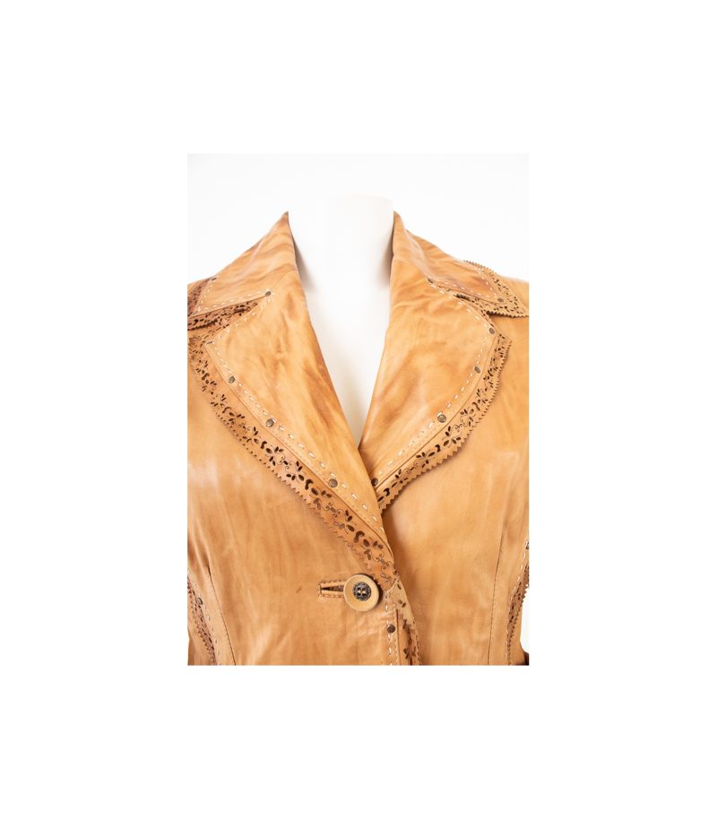 HUCKE BERLIN Damen Lederjacke Blazer Gr. DE 40 Braun Leder – Foto 5