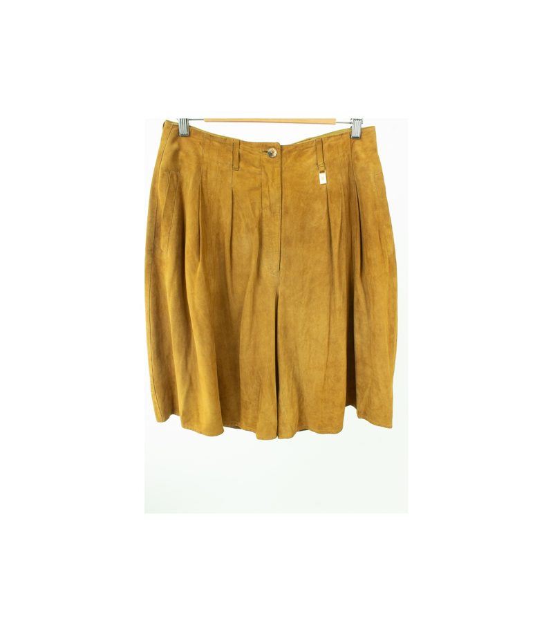 Etienne Aigner Damen Kurze Hose Lederhose Veloursleder Gr. DE 42 Leder – Foto 1