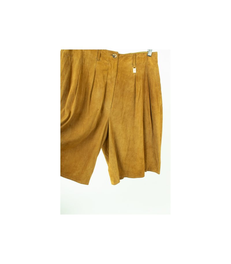 Etienne Aigner Damen Kurze Hose Lederhose Veloursleder Gr. DE 42 Leder – Foto 2
