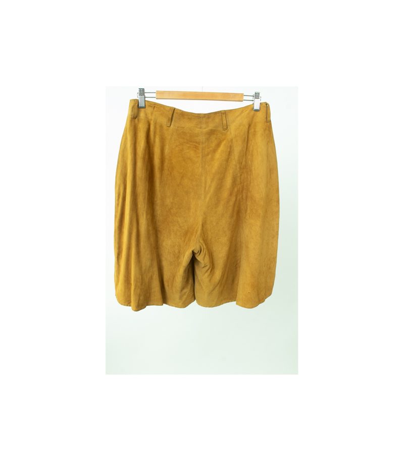 Etienne Aigner Damen Kurze Hose Lederhose Veloursleder Gr. DE 42 Leder – Foto 3