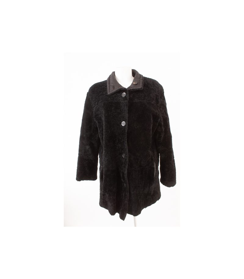 CHRIST Damen Mantel Wendemantel Gr. DE 42 Schwarz Leder – Foto 1