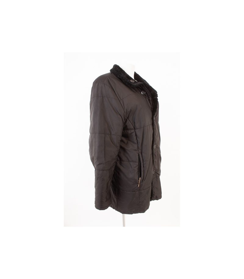 CHRIST Damen Mantel Wendemantel Gr. DE 42 Schwarz Leder – Foto 3