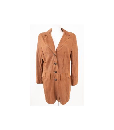MADELEINE Damen Mantel Lederjacke Gr. DE 42 Braun Leder