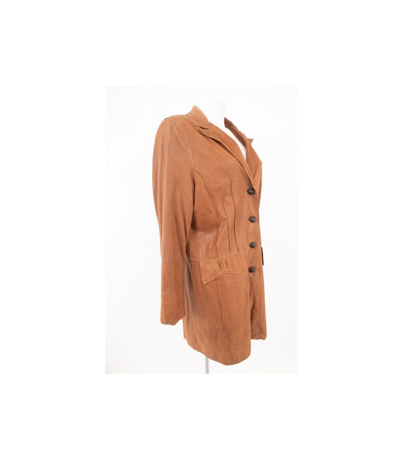 MADELEINE Damen Mantel Lederjacke Gr. DE 42 Braun Leder – Foto 2