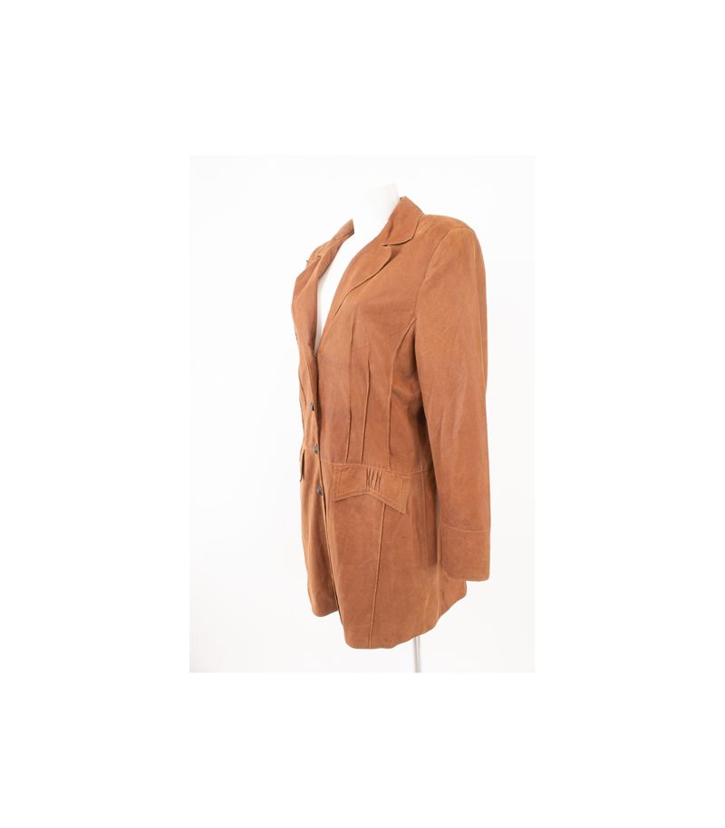 MADELEINE Damen Mantel Lederjacke Gr. DE 42 Braun Leder – Foto 3
