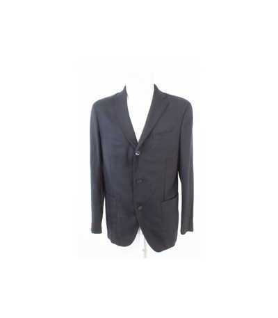Boglioli Herren Sakko - Modell: T2902E Gr. 50 Reine Blau Schwarz Wolle
