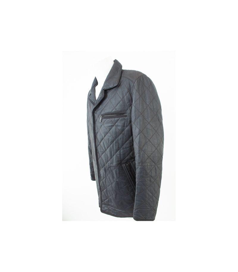bugatti Herren Lederjacke Steppjacke Gr. 48 Blau Leder – Foto 3