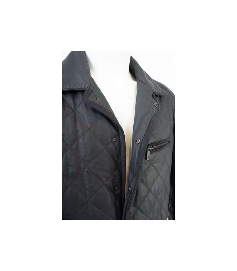 bugatti Herren Lederjacke Steppjacke Gr. 48 Blau Leder – Foto 5