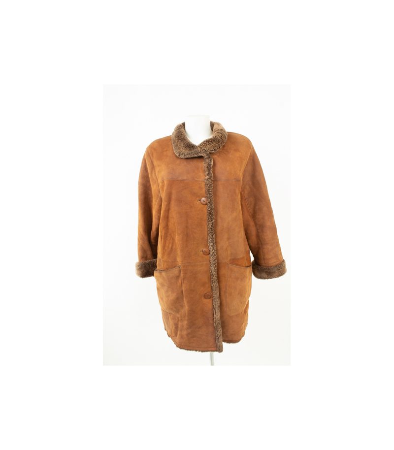 HIDE SOCIETY CANADA Damen Mantel Lammfellmantel Gr. DE 44 Braun – Foto 3