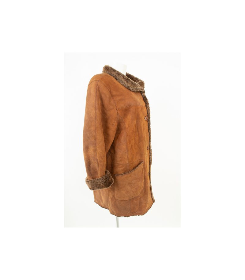 HIDE SOCIETY CANADA Damen Mantel Lammfellmantel Gr. DE 44 Braun – Foto 4