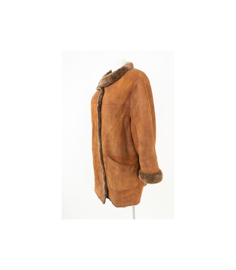 HIDE SOCIETY CANADA Damen Mantel Lammfellmantel Gr. DE 44 Braun – Foto 5