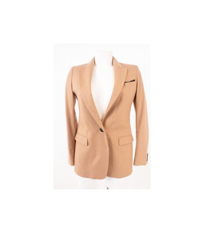 RENE LEZARD Damen Blazer Gr. DE 36 Beige Wolle Angora
