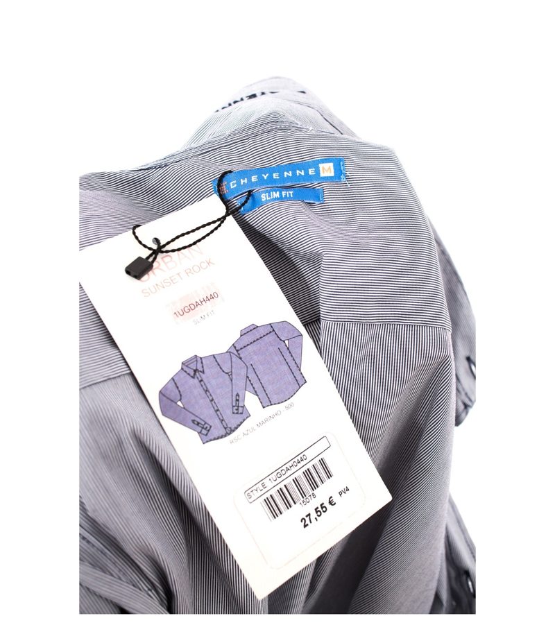 CHEYENNE Herren Hemd Slim Fit gestreift Gr. M Blau Weiß NEU – Foto 5