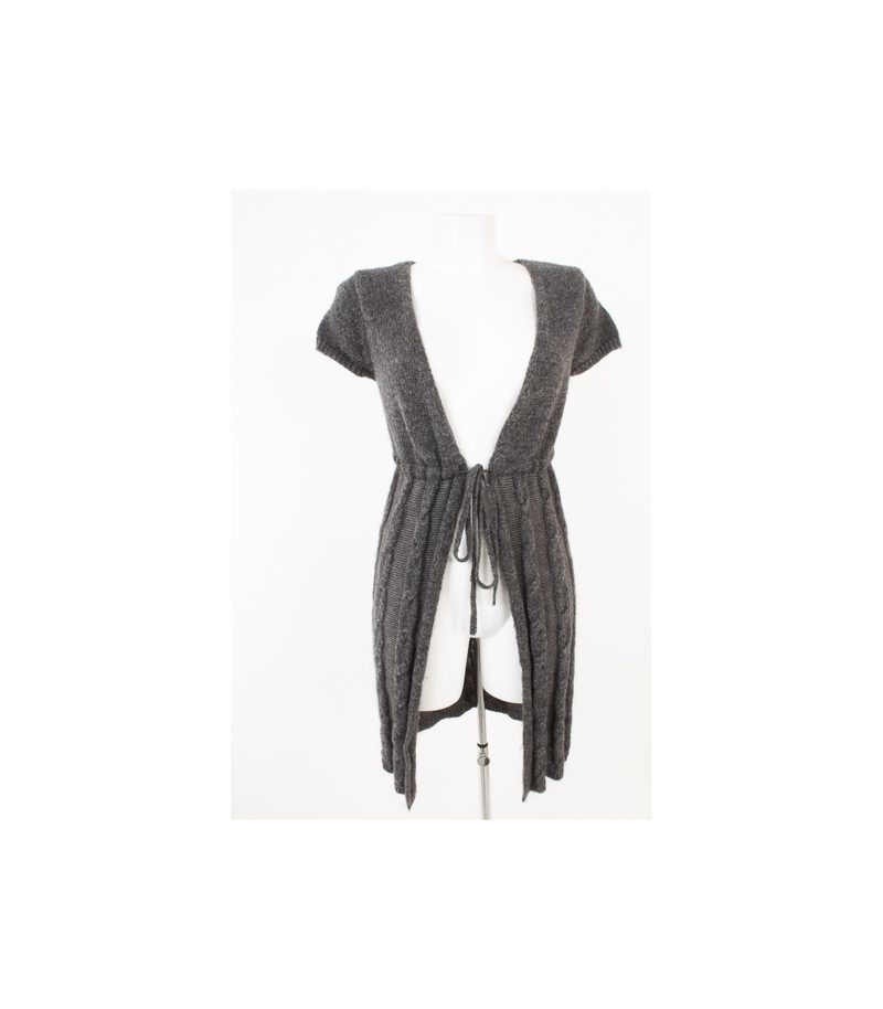 HALLHUBER Damen Strickjacke Strickmantel Cardigan Kid Gr. S Grau Mohair – Foto 1
