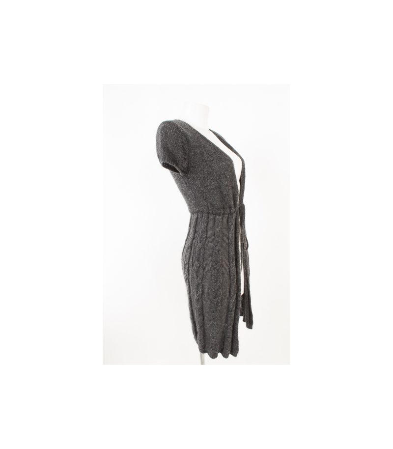 HALLHUBER Damen Strickjacke Strickmantel Cardigan Kid Gr. S Grau Mohair – Foto 2