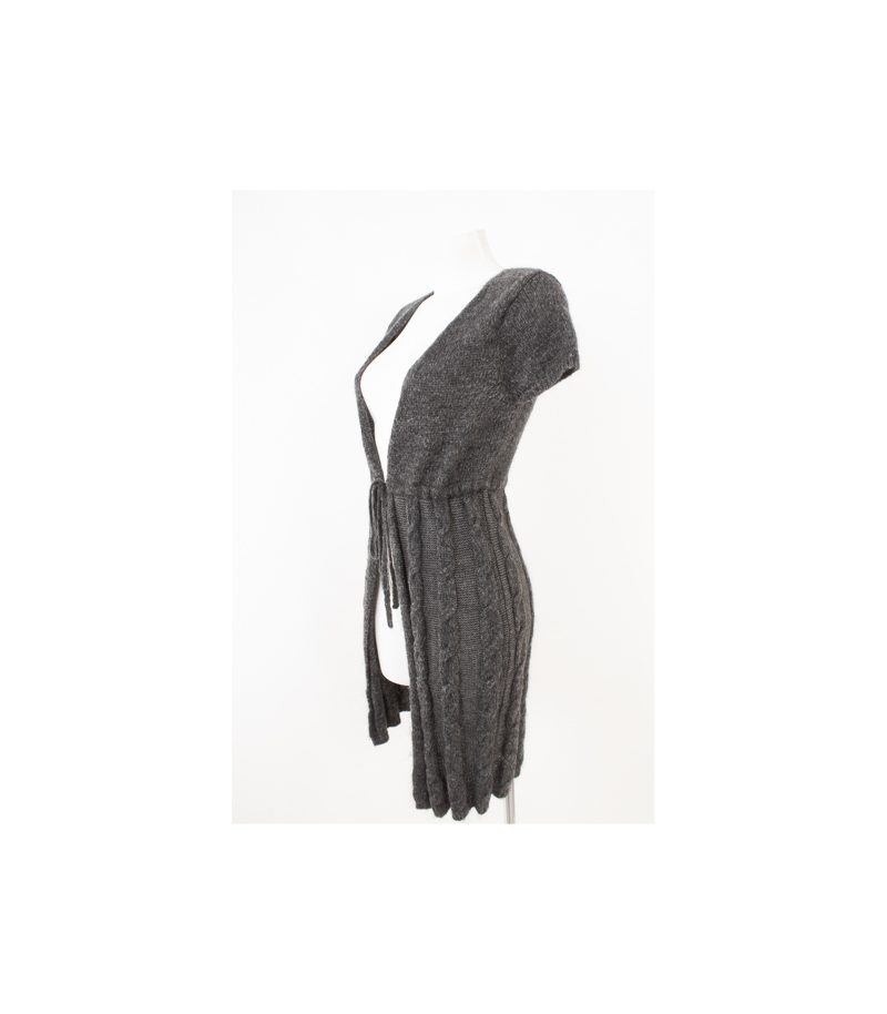 HALLHUBER Damen Strickjacke Strickmantel Cardigan Kid Gr. S Grau Mohair – Foto 3