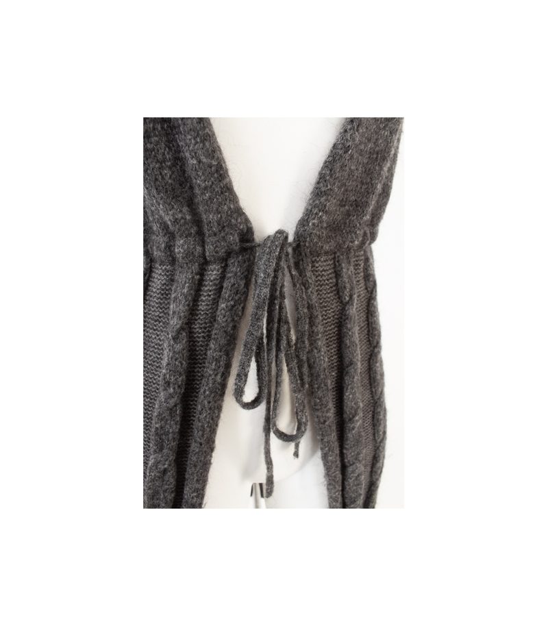 HALLHUBER Damen Strickjacke Strickmantel Cardigan Kid Gr. S Grau Mohair – Foto 5