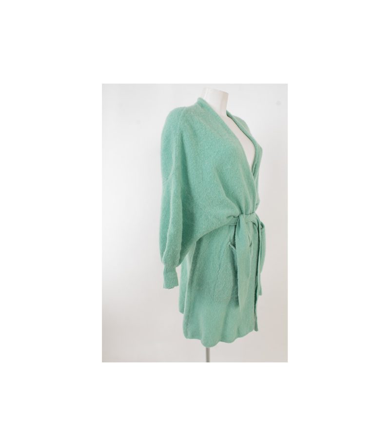 American Vintage Damen Strickjacke Strickmantel Cardigan Gr. TU One Size Türkis – Foto 2