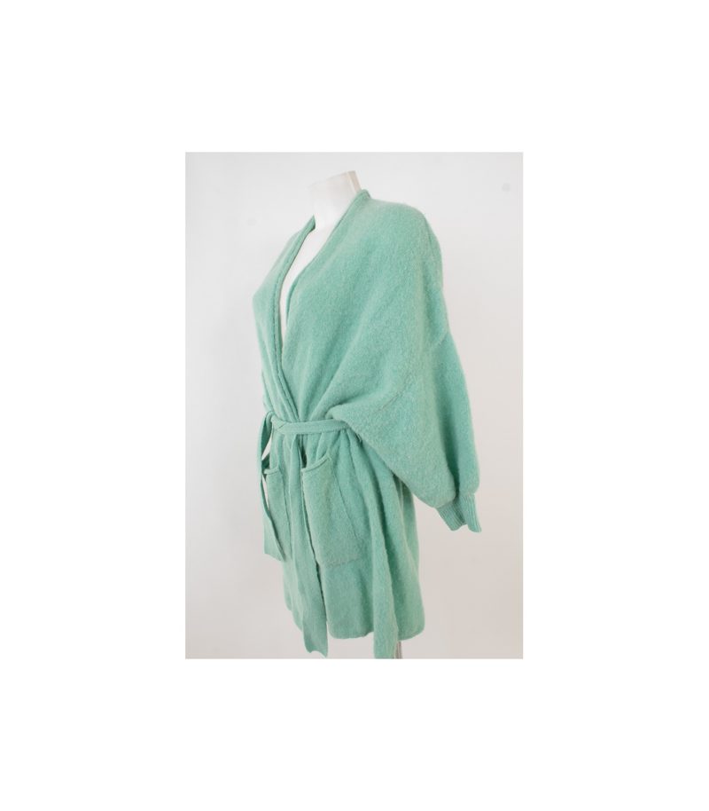 American Vintage Damen Strickjacke Strickmantel Cardigan Gr. TU One Size Türkis – Foto 3