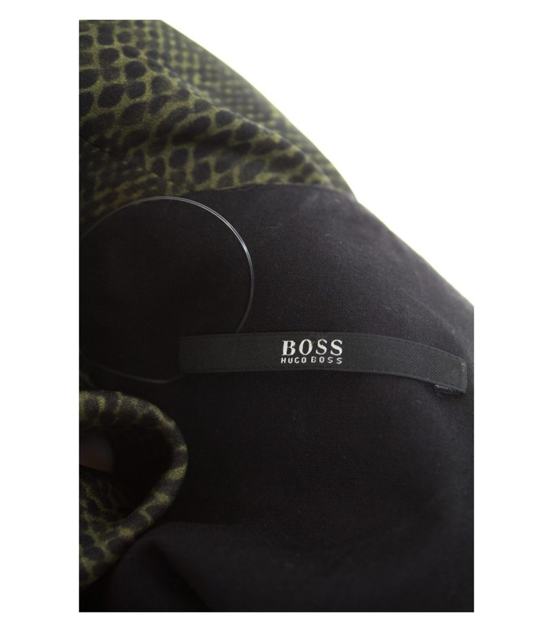 HUGO BOSS Damen Top Shirt Gr. DE 34 Oliv Schwarz Seide – Foto 4