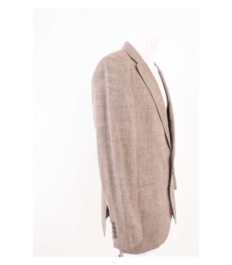 Tom Rusborg Herren Sakko Jackett Beige-Braun Gr. 52 Wolle Seide Leinen – Foto 2