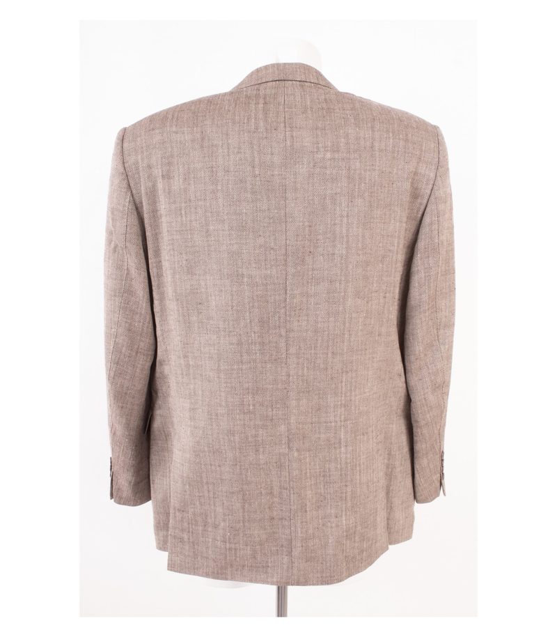 Tom Rusborg Herren Sakko Jackett Beige-Braun Gr. 52 Wolle Seide Leinen – Foto 4