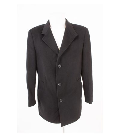 Tom Rusborg Herren Mantel Kurzmantel Gr. 46 Schwarz Wolle Kaschmir Cashmere