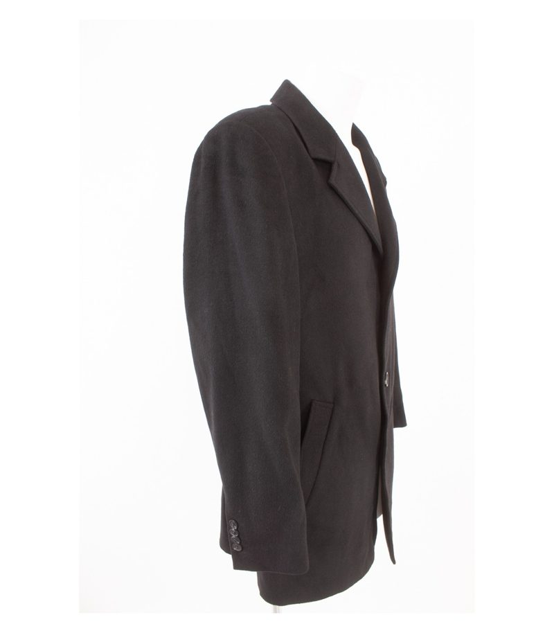 Tom Rusborg Herren Mantel Kurzmantel Gr. 46 Schwarz Wolle Kaschmir Cashmere – Foto 2