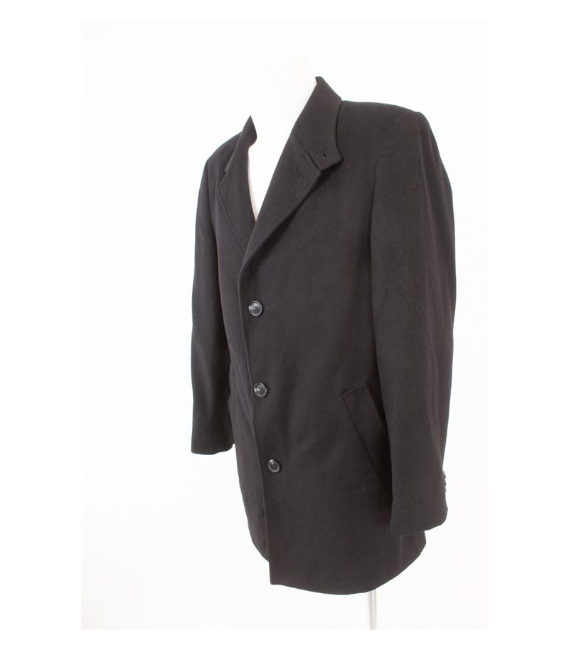Tom Rusborg Herren Mantel Kurzmantel Gr. 46 Schwarz Wolle Kaschmir Cashmere – Foto 3