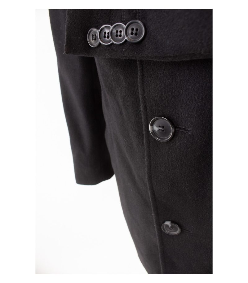 Tom Rusborg Herren Mantel Kurzmantel Gr. 46 Schwarz Wolle Kaschmir Cashmere – Foto 5