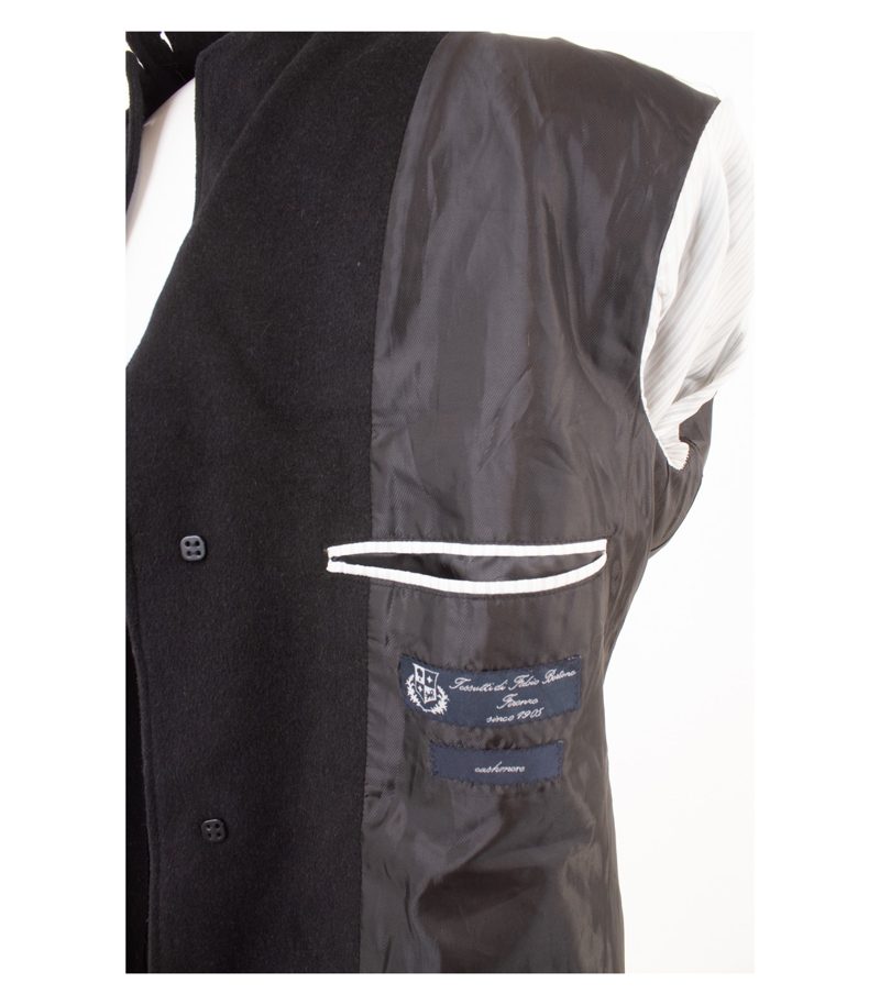 Tom Rusborg Herren Mantel Kurzmantel Gr. 46 Schwarz Wolle Kaschmir Cashmere – Foto 7