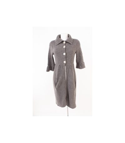 ALLUDE Damen Strickjacke Strickmantel Cardigan Gr.M Grau Wolle Kaschmir Cashmere