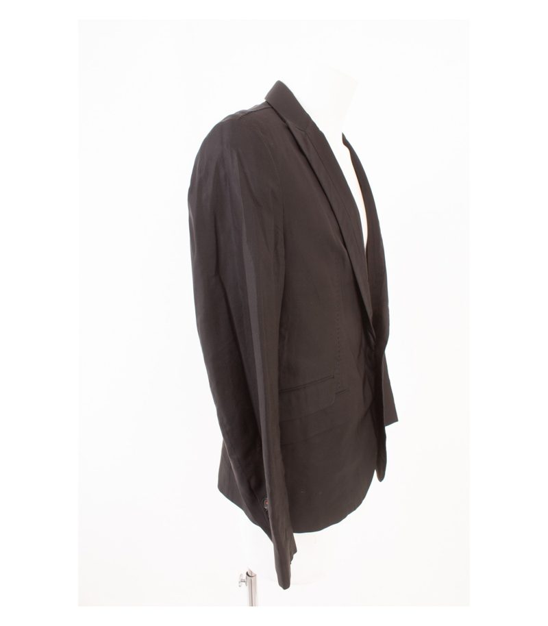 HUGO BOSS Herren Sakko Jackett Gr. 50 Acetat Schwarz Baumwolle Wolle – Foto 2