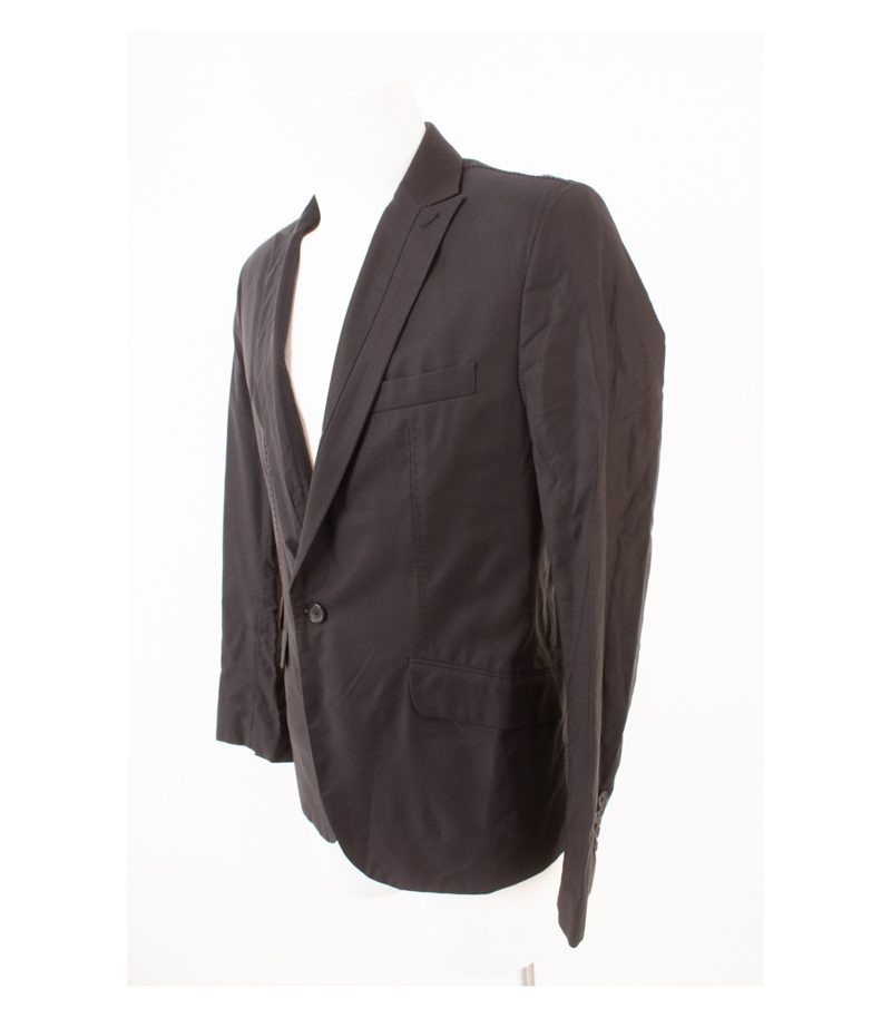 HUGO BOSS Herren Sakko Jackett Gr. 50 Acetat Schwarz Baumwolle Wolle – Foto 3