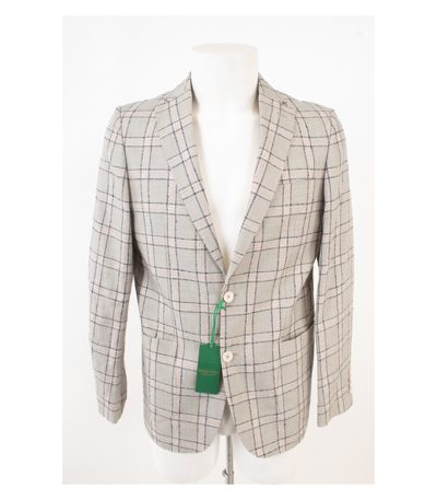 Irish Guy Herren Sakko Jackett Gr. 50 Slim-Fit Mehrfarbig Baumwolle Leinen Neu