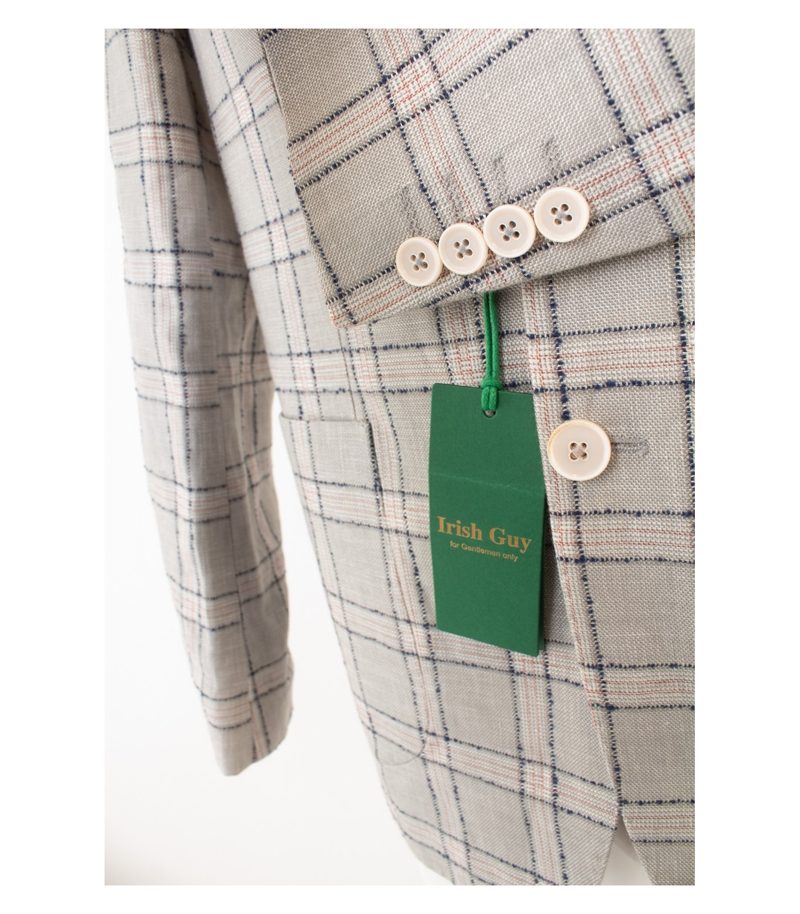 Irish Guy Herren Sakko Jackett Gr. 50 Slim-Fit Mehrfarbig Baumwolle Leinen Neu – Foto 5