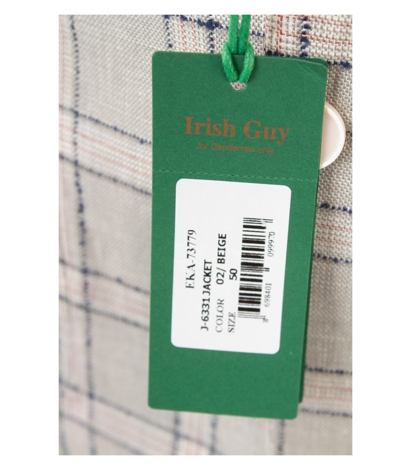 Irish Guy Herren Sakko Jackett Gr. 50 Slim-Fit Mehrfarbig Baumwolle Leinen Neu – Foto 6