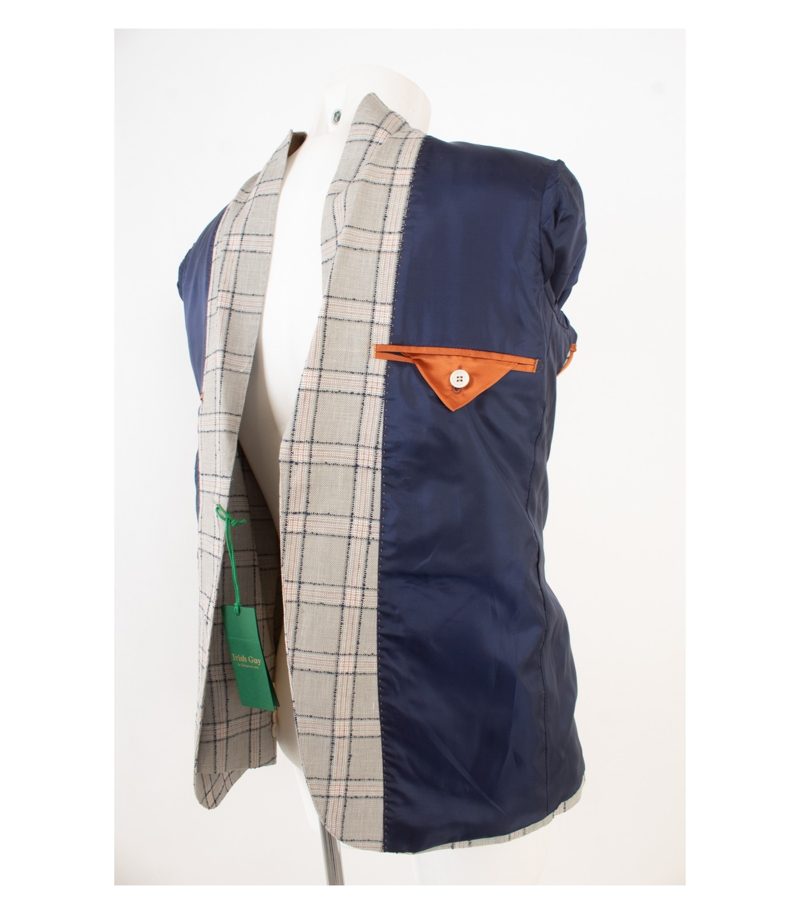 Irish Guy Herren Sakko Jackett Gr. 50 Slim-Fit Mehrfarbig Baumwolle Leinen Neu – Foto 8