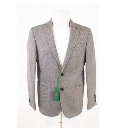 Irish Guy Herren Sakko Jackett Grau-Schwarz Gr. 50 Baumwolle Leinen Neu