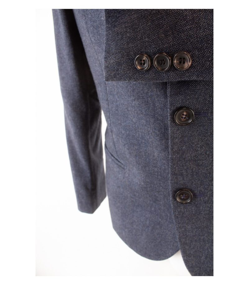 Tonello Herren Sakko Jackett Gr. 48 Modell 01AD21BY Blau-Grau Baumwolle Wolle – Foto 5
