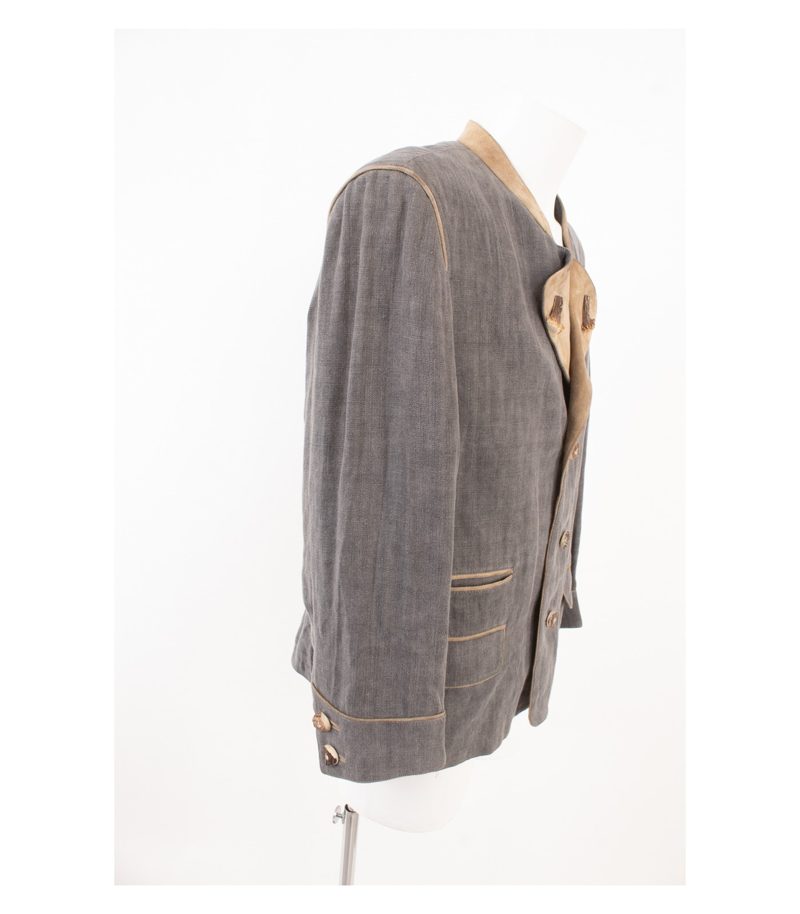 MEINDL Herren Jacke Trachtenjacke Janker Gr. 48 Grau Leinen – Foto 2