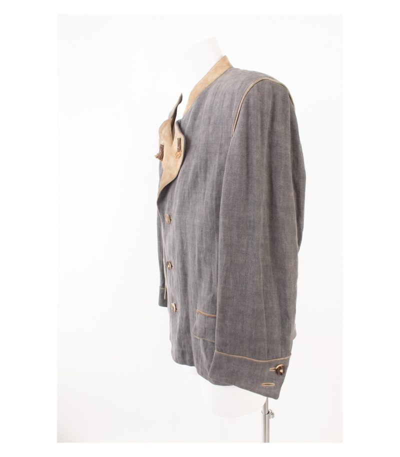 MEINDL Herren Jacke Trachtenjacke Janker Gr. 48 Grau Leinen – Foto 3