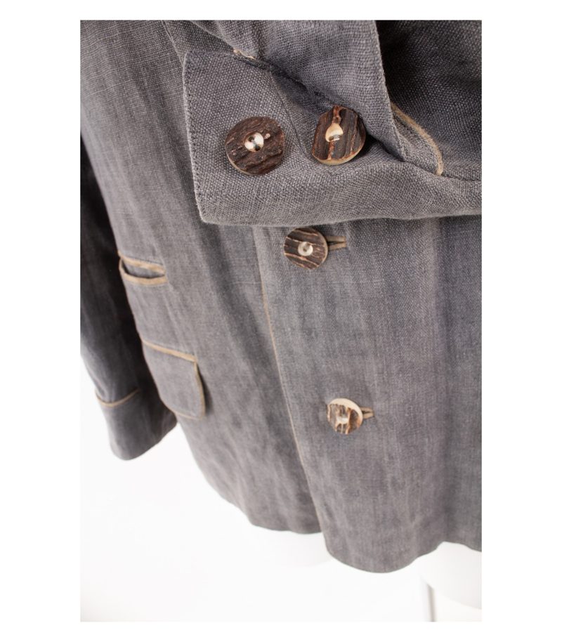 MEINDL Herren Jacke Trachtenjacke Janker Gr. 48 Grau Leinen – Foto 5