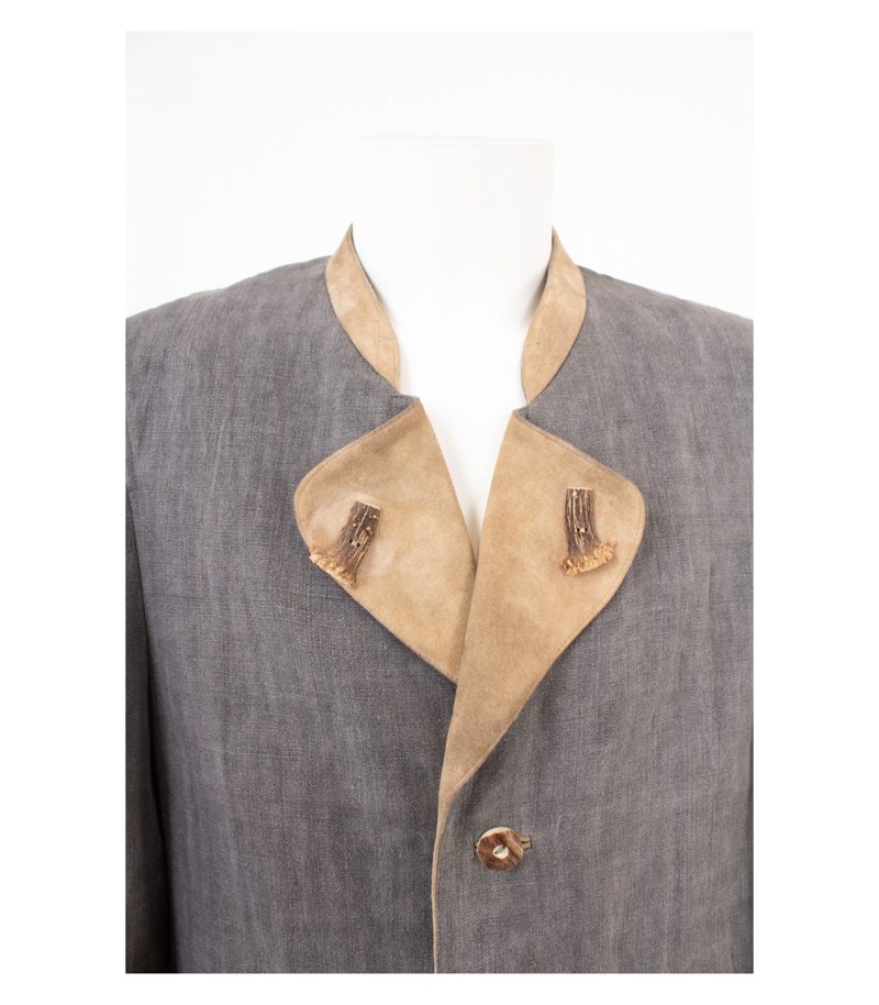 MEINDL Herren Jacke Trachtenjacke Janker Gr. 48 Grau Leinen – Foto 6