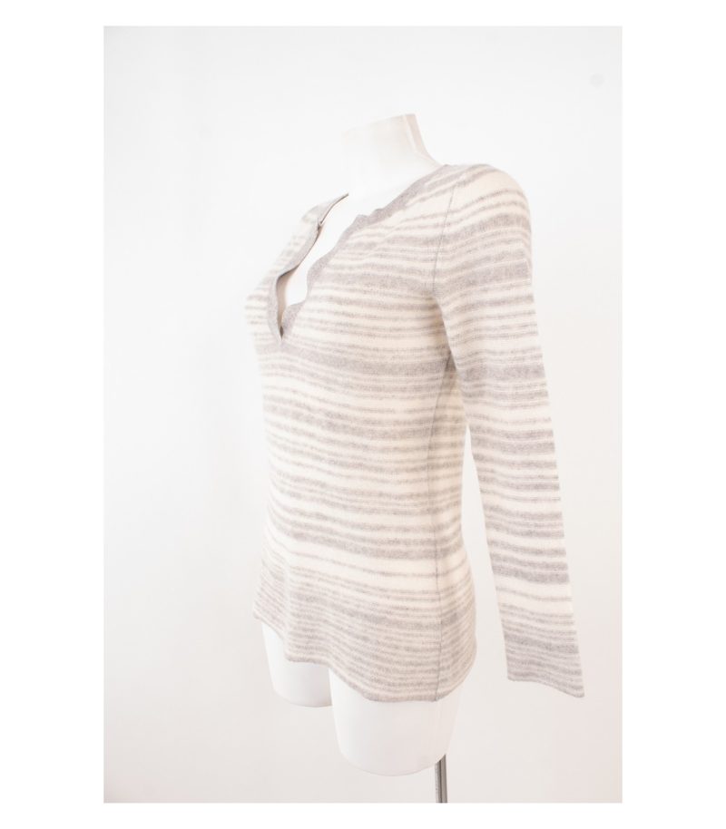 Peter Hahn Damen Pullover Grau-Weiß Gr. DE 36 Kaschmir Cashmere – Foto 3