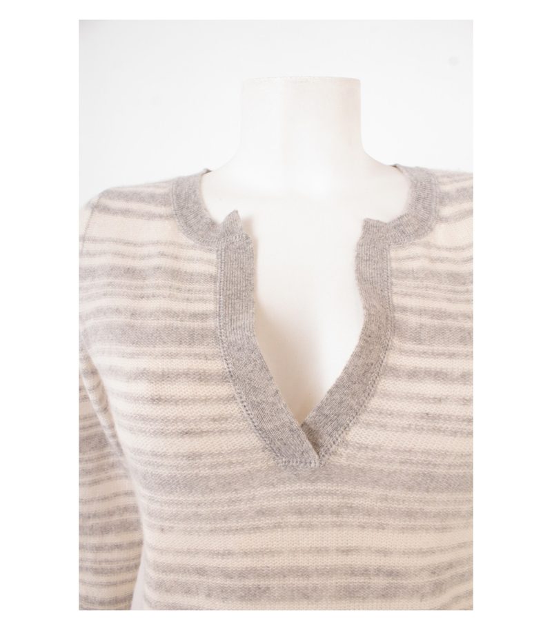 Peter Hahn Damen Pullover Grau-Weiß Gr. DE 36 Kaschmir Cashmere – Foto 5