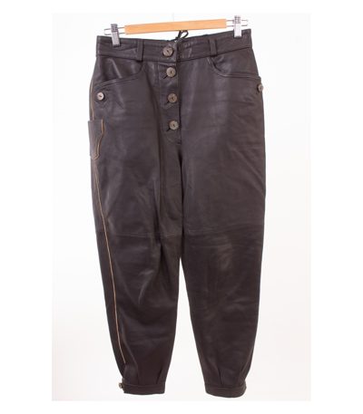 SPIETH & WENSKY Damen Hose Trachtenhose Lederhose Gr. DE 38 Schwarz Leder